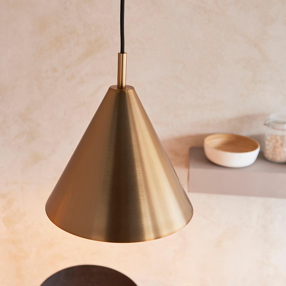 Carlisle Metal Pendant Ceiling Light In Antique Brass