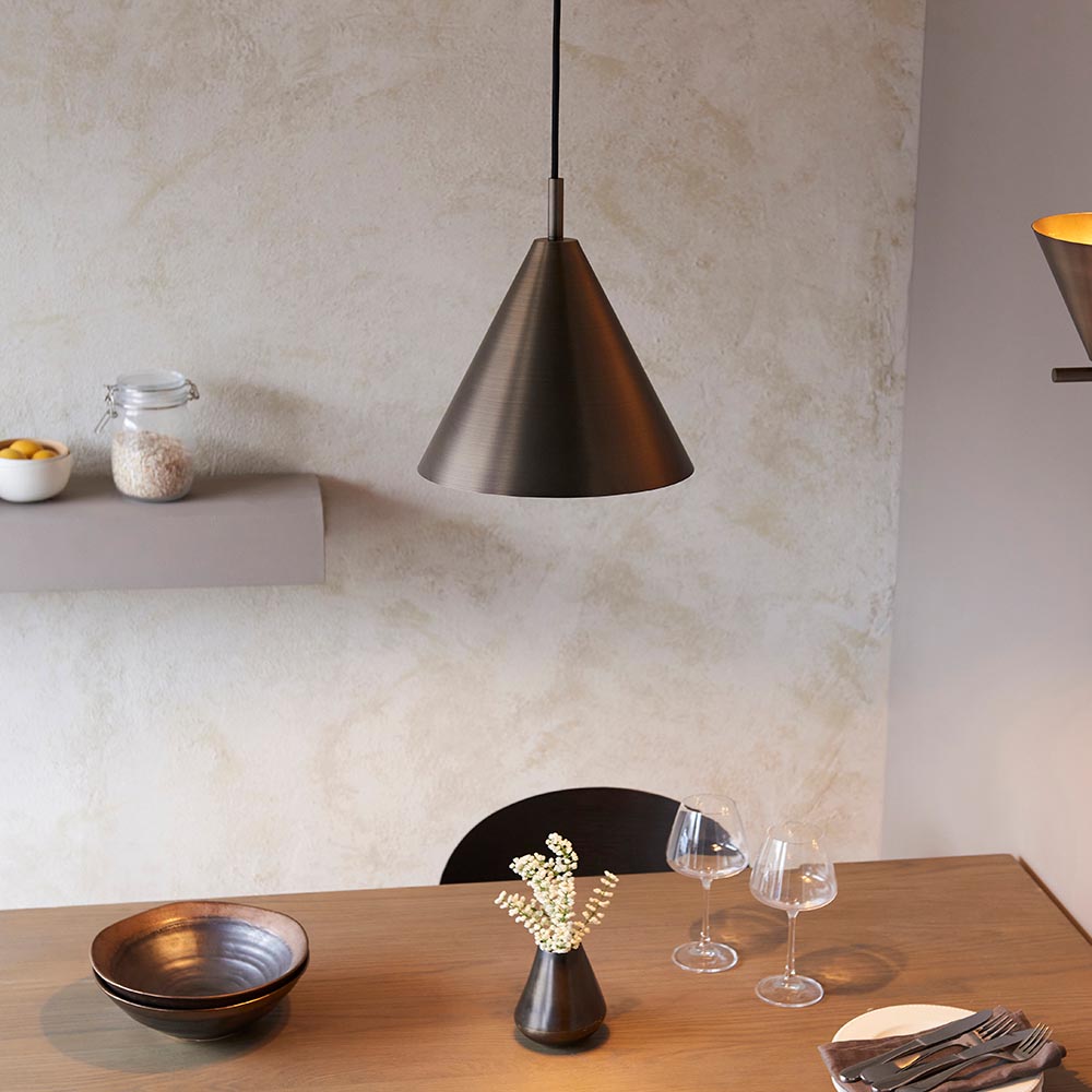 Carlisle Metal Pendant Ceiling Light In Antique Bronze