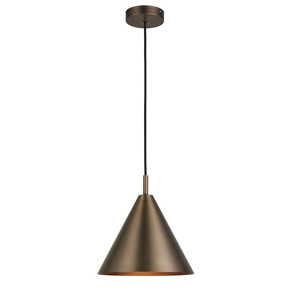 Carlisle Metal Pendant Ceiling Light In Antique Bronze