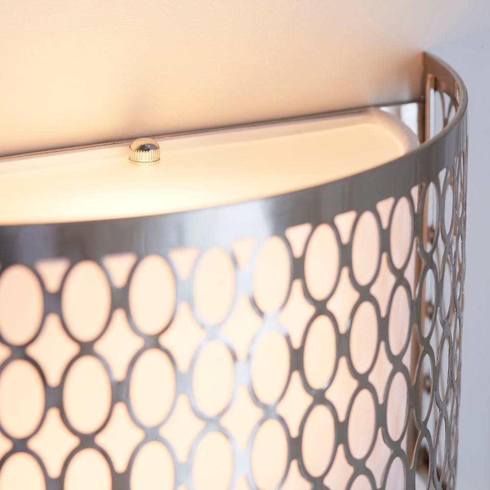 Carlisle Metal Wall Light In Satin Nickel