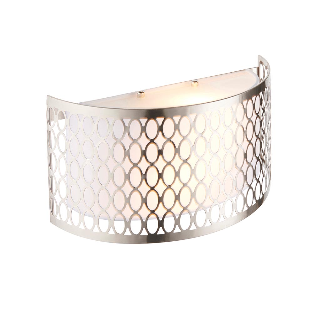 Carlisle Metal Wall Light In Satin Nickel