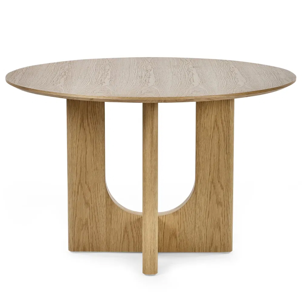 Carlisle Wooden Round Dining Table in Brown