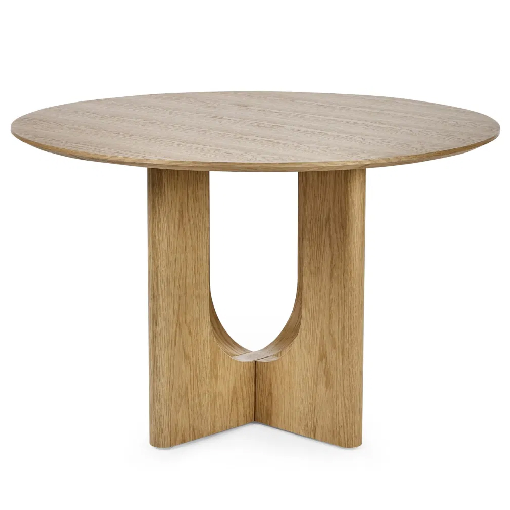Carlisle Wooden Round Dining Table in Brown