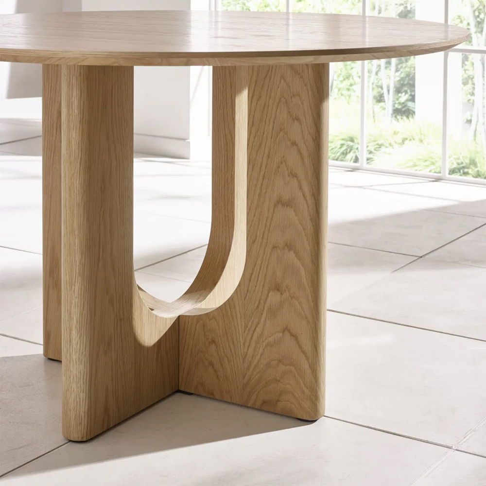 Carlisle Wooden Round Dining Table in Brown
