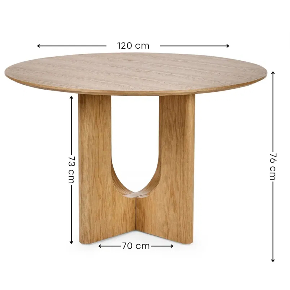 Carlisle Wooden Round Dining Table in Brown