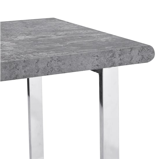 Carlo Wooden Computer Desk In Concrete Effect With Chrome Legs_9