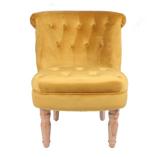 Culgaith Boudoir Style Chair In Mustard With Linen Effect