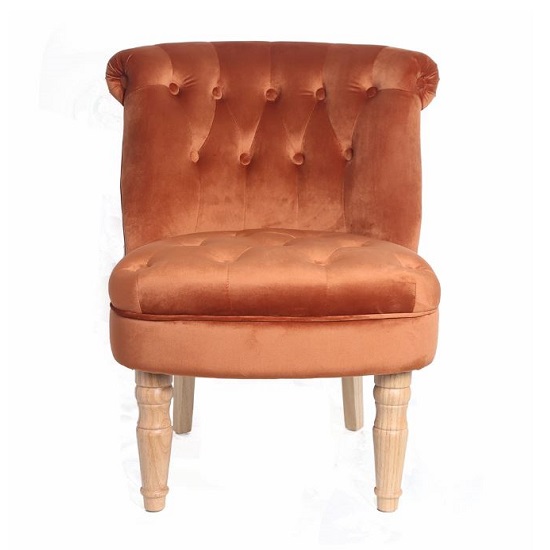 Culgaith Boudoir Style Chair In Orange With Linen Effect
