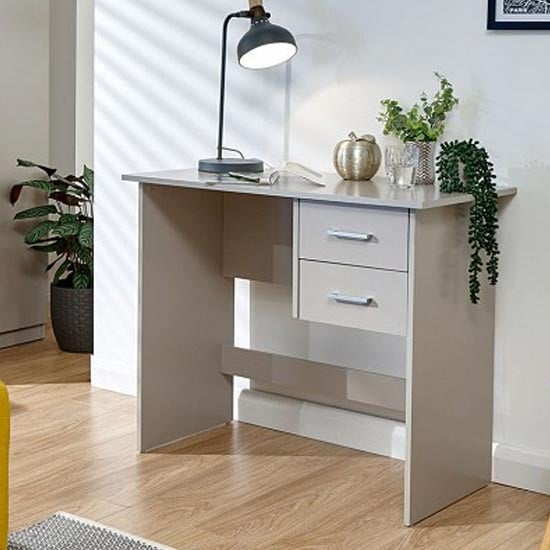 Product photograph of Probus Wooden Laptop Desk In Grey With 2 Drawers from Furniture in Fashion