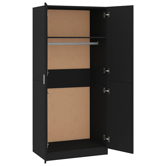 Carlow Wooden Wardrobe With 2 Doors In Black