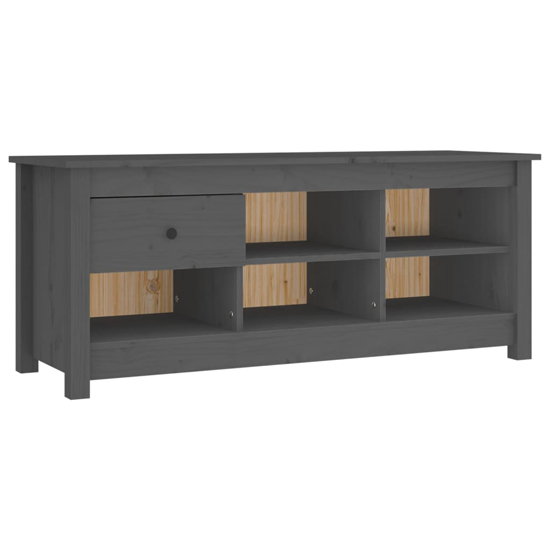 Carlsbad Pinewood Shoe Storage Bench In Grey