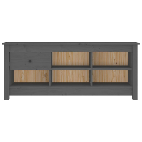 Carlsbad Pinewood Shoe Storage Bench In Grey