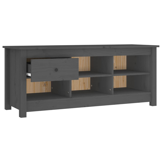 Carlsbad Pinewood Shoe Storage Bench In Grey