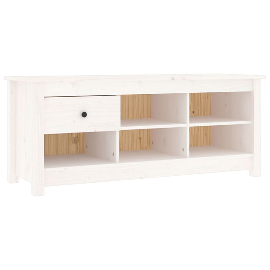 Carlsbad Pinewood Shoe Storage Bench In White