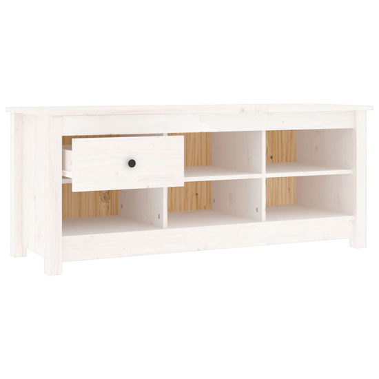 Carlsbad Pinewood Shoe Storage Bench In White