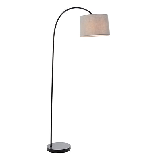 Read more about Carlson light grey cotton shade floor lamp in matt black