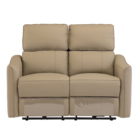 Carlton Faux Leather Electric Recliner 2 Seater Sofa In Taupe