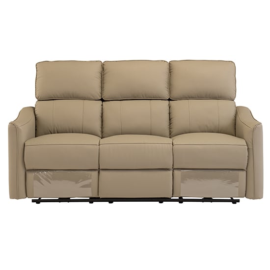 Read more about Carlton faux leather electric recliner 3 seater sofa in taupe