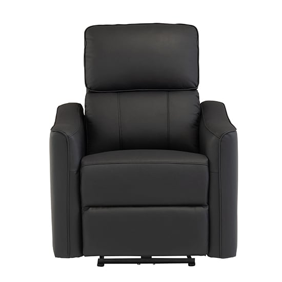 Carlton Faux Leather Electric Recliner Armchair In Black