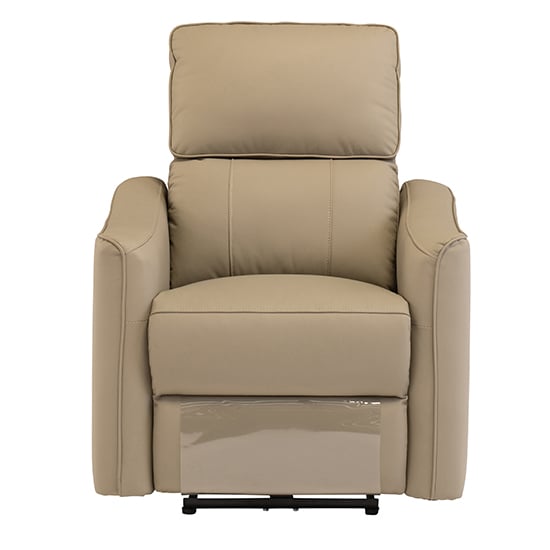 Carlton Faux Leather Electric Recliner Armchair In Taupe