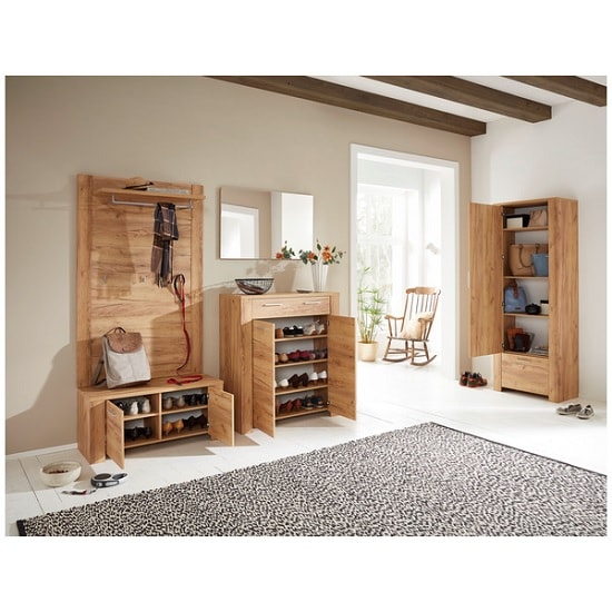 Carlton Shoe Storage Cabinet In Navarra Oak With 2 Doors_4