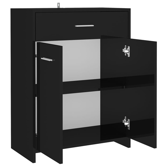 Carlton High Gloss Bathroom With 2 Doors In Black Furniture in Fashion