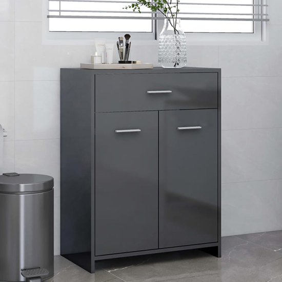 Curug wall gloss bathroom storage in white and oak £99.95 go
