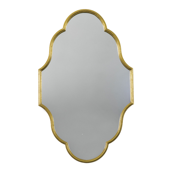 Carlton Portrait Wall Mirror In Gold Iron Frame