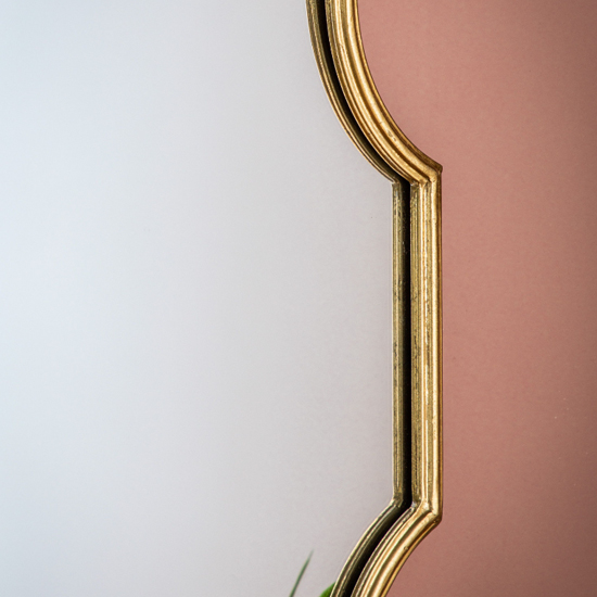 Carlton Portrait Wall Mirror In Gold Iron Frame