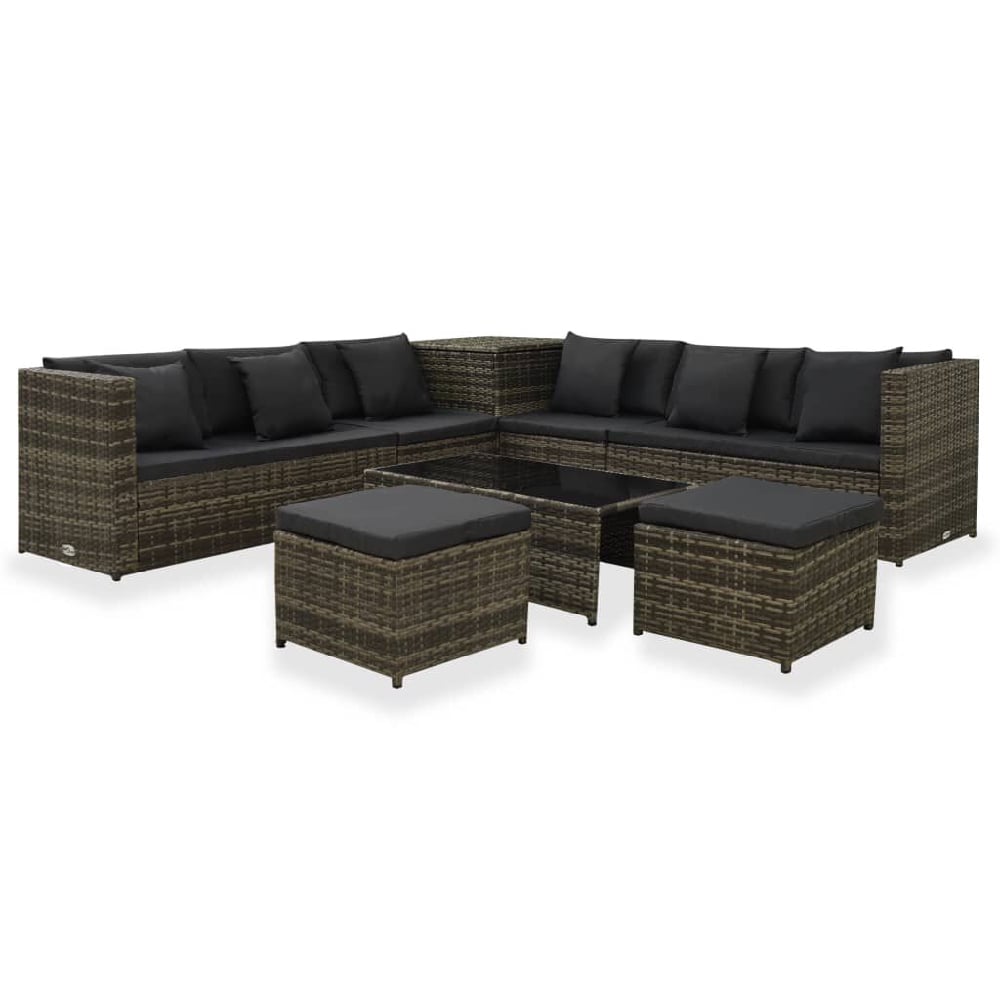 Product photograph of Carlton Rattan Garden Lounger Set With Cushions In Grey from Furniture in Fashion