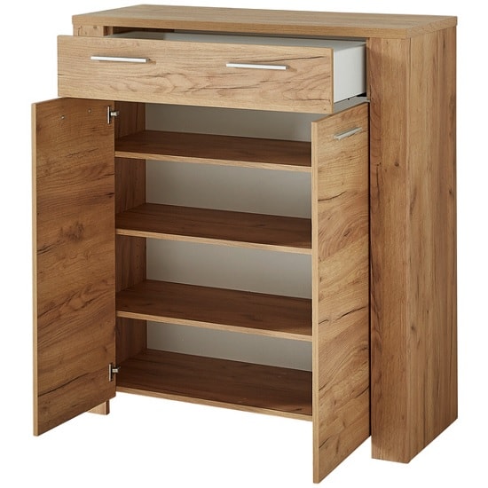 Carlton Shoe Storage Cabinet In Navarra Oak With 2 Doors_2