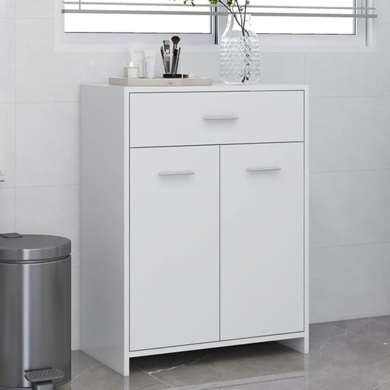 Photo of Carlton wooden bathroom cabinet with 2 doors 1 drawer in white