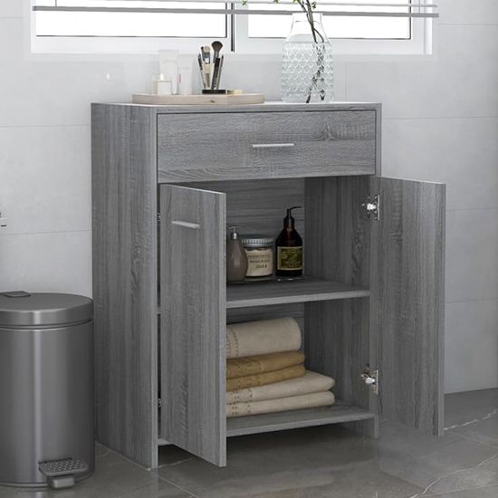 Carlton Wooden Bathroom Cabinet With 2 Doors In Grey Sonoma Oak