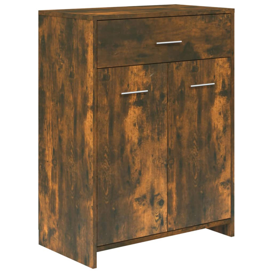 Carlton Wooden Bathroom Cabinet With 2 Doors In Smoked Oak