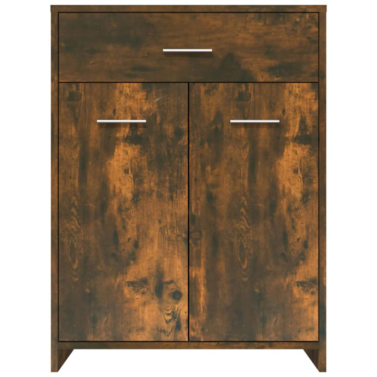 Carlton Wooden Bathroom Cabinet With 2 Doors In Smoked Oak
