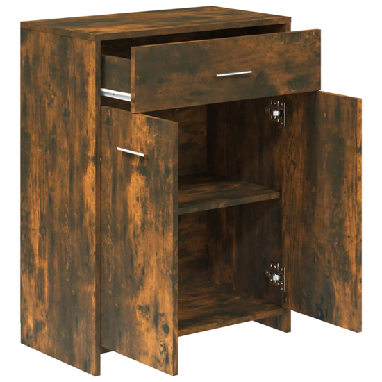 Carlton Wooden Bathroom Cabinet With 2 Doors In Smoked Oak