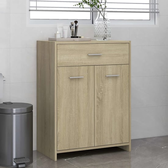 Product photograph of Carlton Wooden Bathroom Cabinet With 2 Doors In Sonoma Oak from Furniture in Fashion