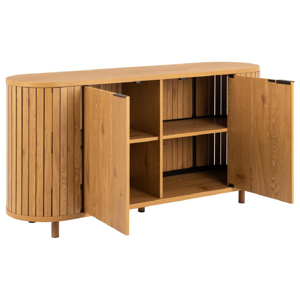 Carlton Wooden Storage Cabinet With 2 Doors In Matt Oak