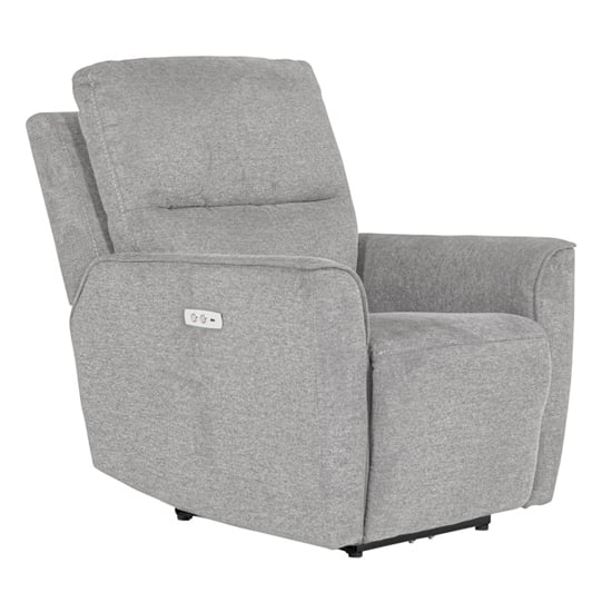 Product photograph of Carly Electric Recliner Chenille Fabric 1 Seater Sofa In Natural from Furniture in Fashion