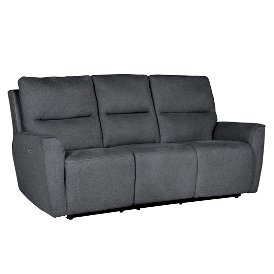 Carly Electric Recliner Chenille Fabric 3 Seater Sofa In Charcoal