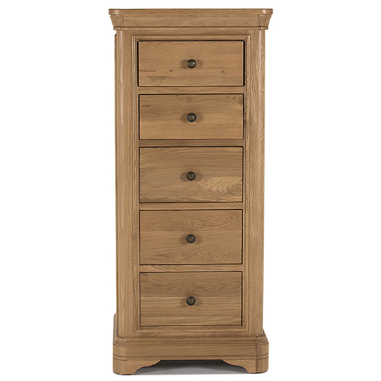 Carman Wooden Chest Of 5 Drawers In Natural thumbnail