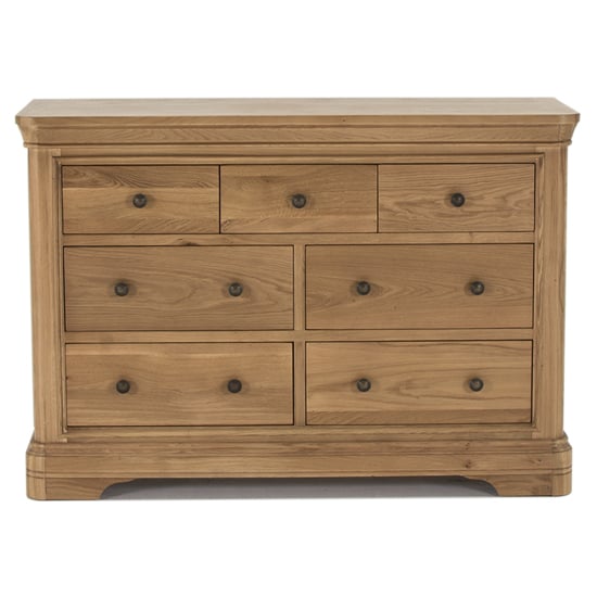 Product photograph of Carman Wooden Chest Of 7 Drawers In Natural from Furniture in Fashion