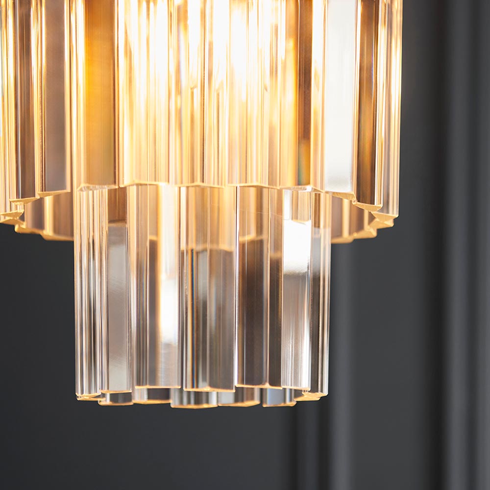 Carmel 1 Light Glass Pendant Light In Brushed Aged Brass