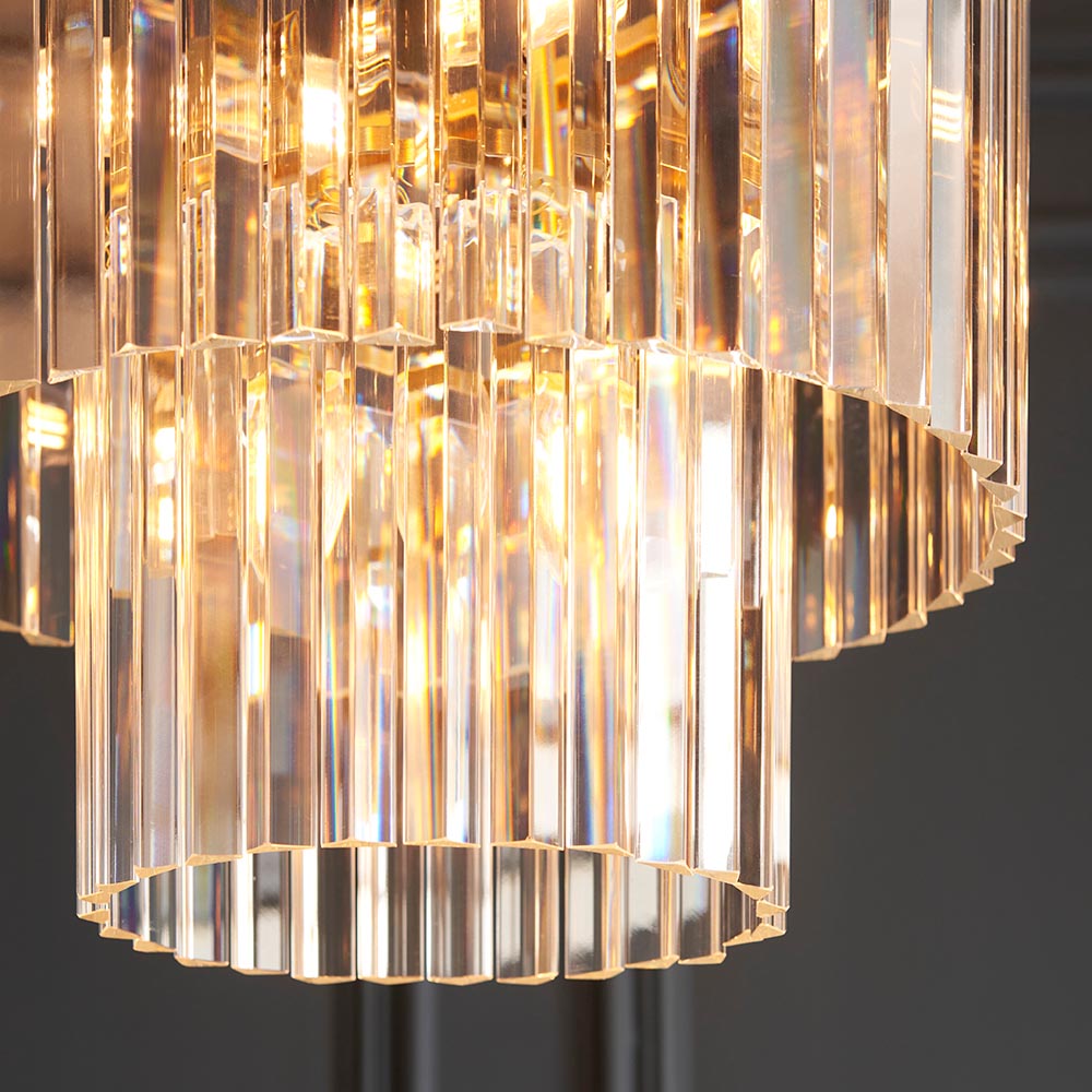 Carmel 4 Light Glass Pendant Light In Brushed Aged Brass