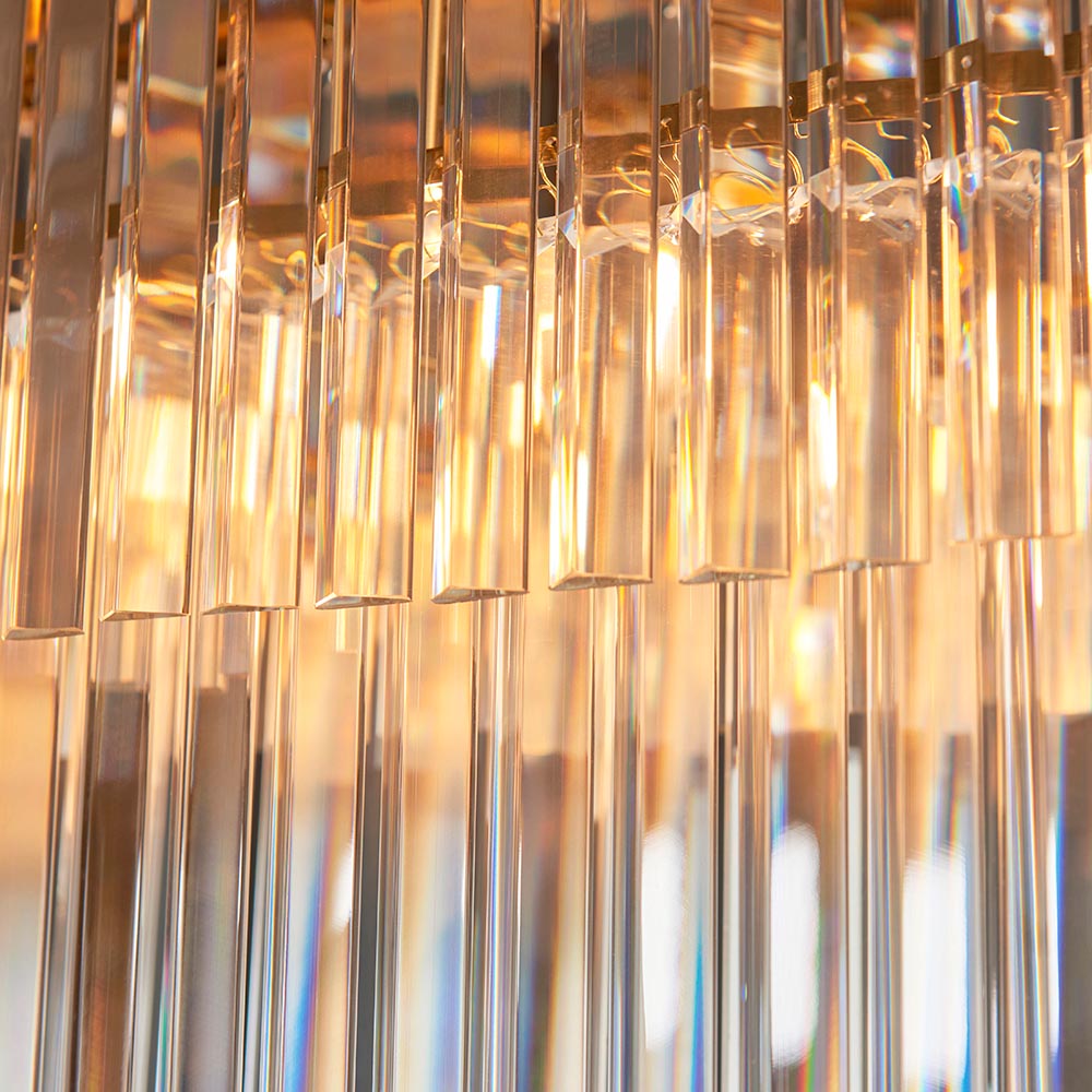 Carmel Glass Pendant Ceiling Light In Brushed Aged Brass