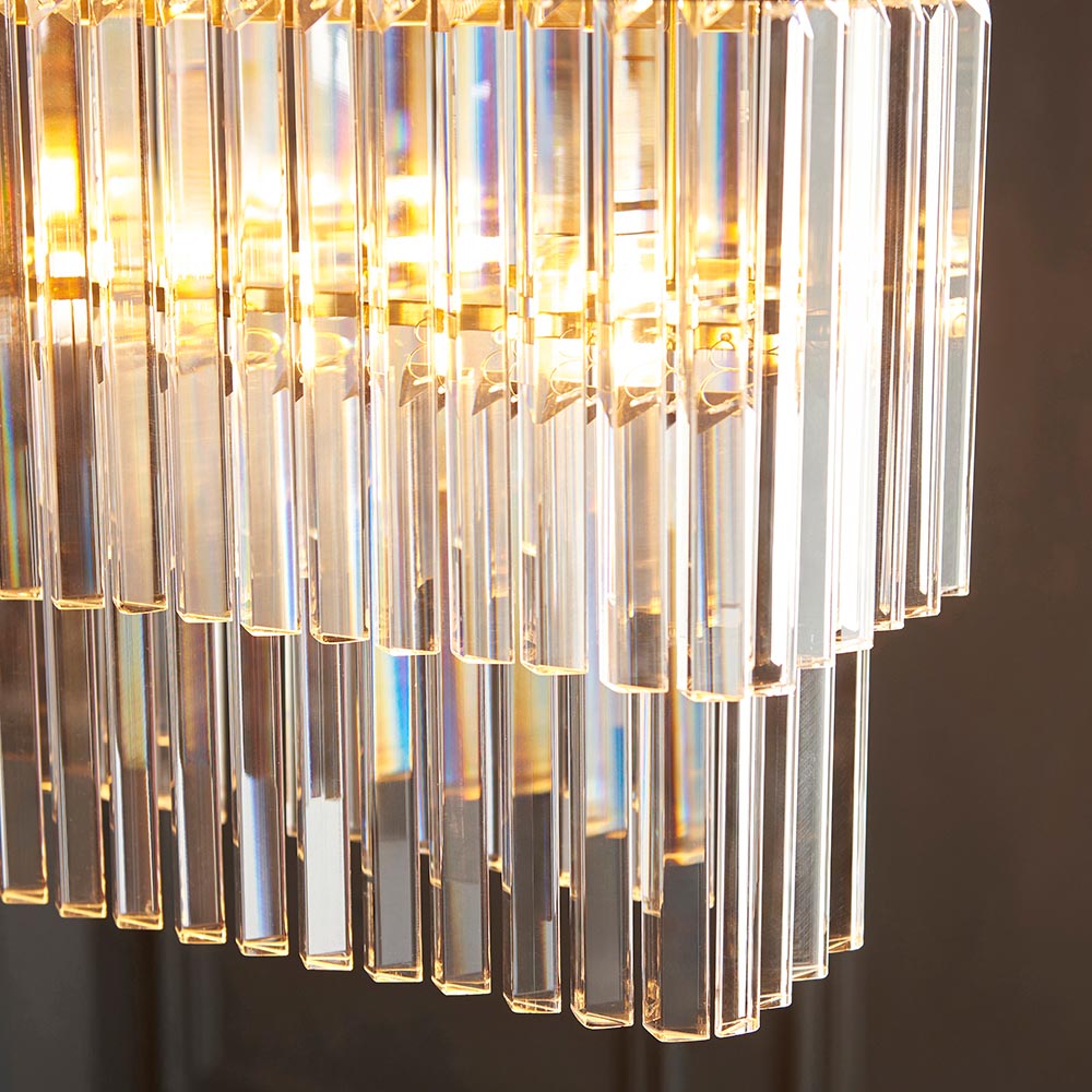 Carmel Glass Pendant Ceiling Light In Brushed Aged Brass