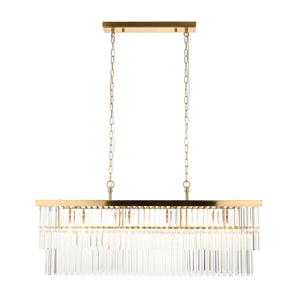 Carmel Glass Pendant Ceiling Light In Brushed Aged Brass