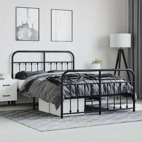 Product photograph of Carmel Metal Double Bed In Black from Furniture in Fashion
