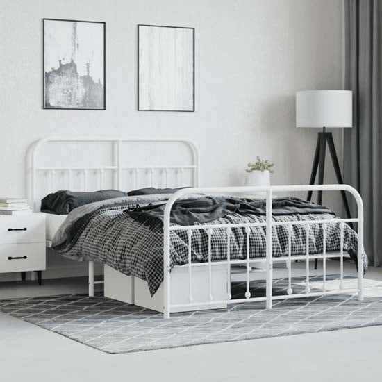 Product photograph of Carmel Metal Double Bed In White from Furniture in Fashion