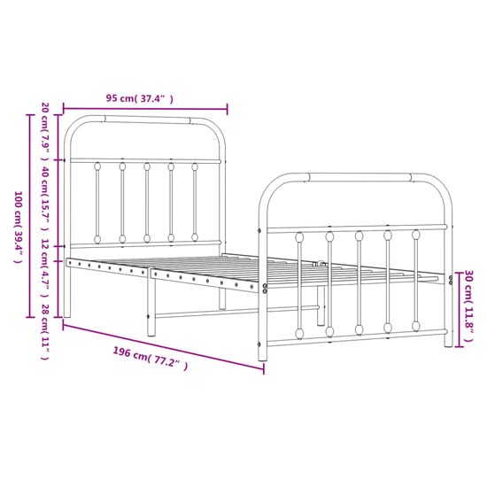 Carmel Metal Single Bed In Black